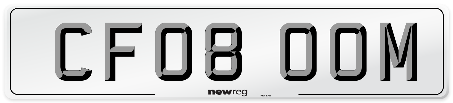 CF08 OOM Number Plate from New Reg